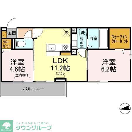 コンフォート松戸(2LDK/3階)の間取り写真