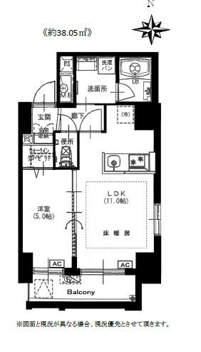 CASA AZABU LE GRAND(1LDK/5階)の間取り写真