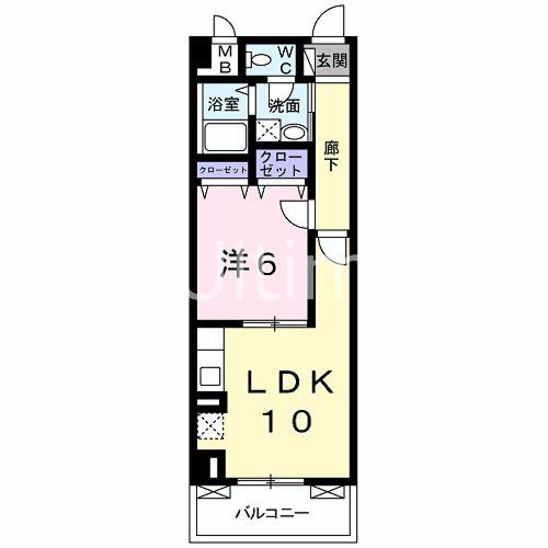 リバーパーク(1LDK/3階)の間取り写真