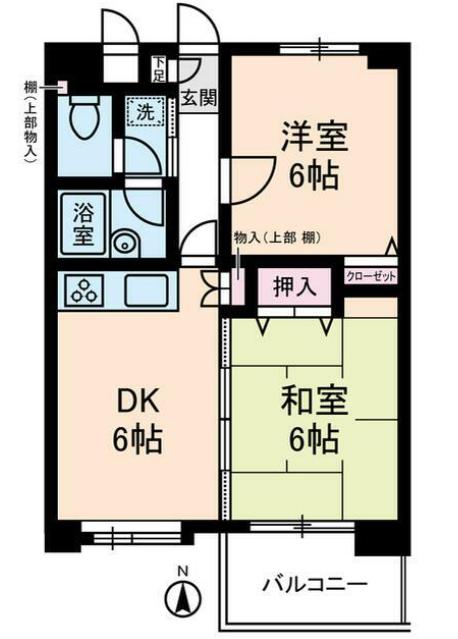 カピトール川崎I(2DK/5階)の間取り写真