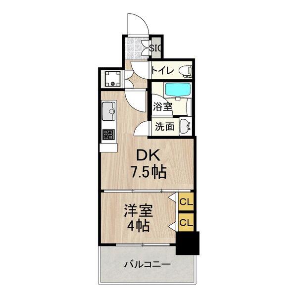 プレジオ神戸ウエスト(1DK/8階)の間取り写真