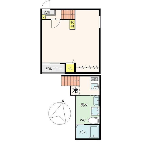 CASAFELICE通町(1K/1階)の間取り写真