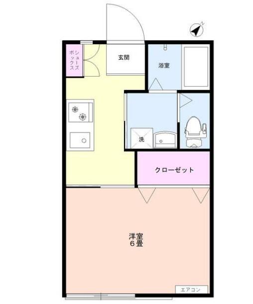 コーポ茂手木(1K/2階)の間取り写真