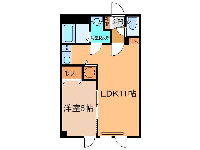 ヴェール220(1LDK/2階)の間取り写真