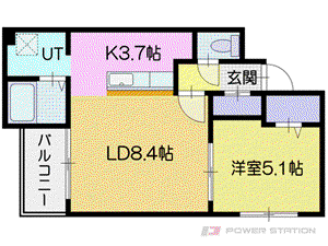 FITZROY(1LDK/4階)の間取り写真