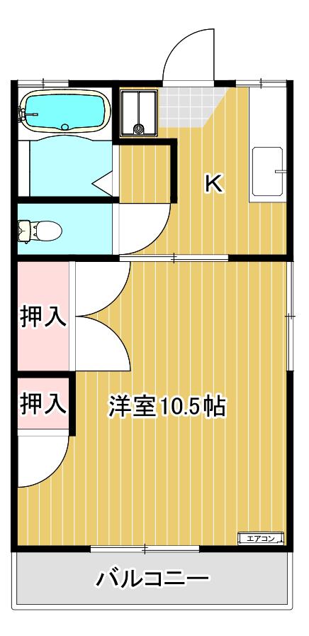 大井ハイツ(1K/1階)の間取り写真