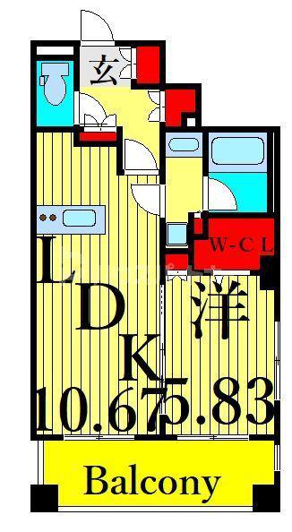 CITY SPIRE三ノ輪(1LDK/8階)の間取り写真