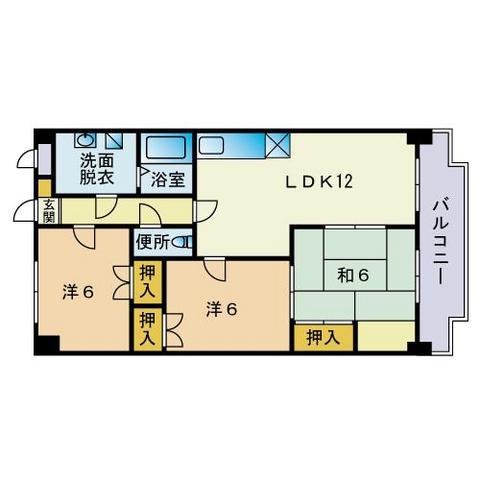 レジデンス鳥飼(3LDK/3階)の間取り写真