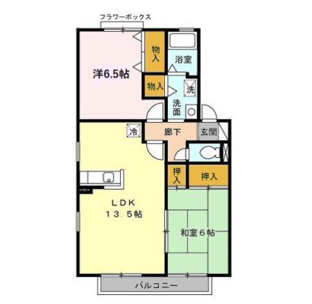 サンハイム・T B(2LDK/2階)の間取り写真
