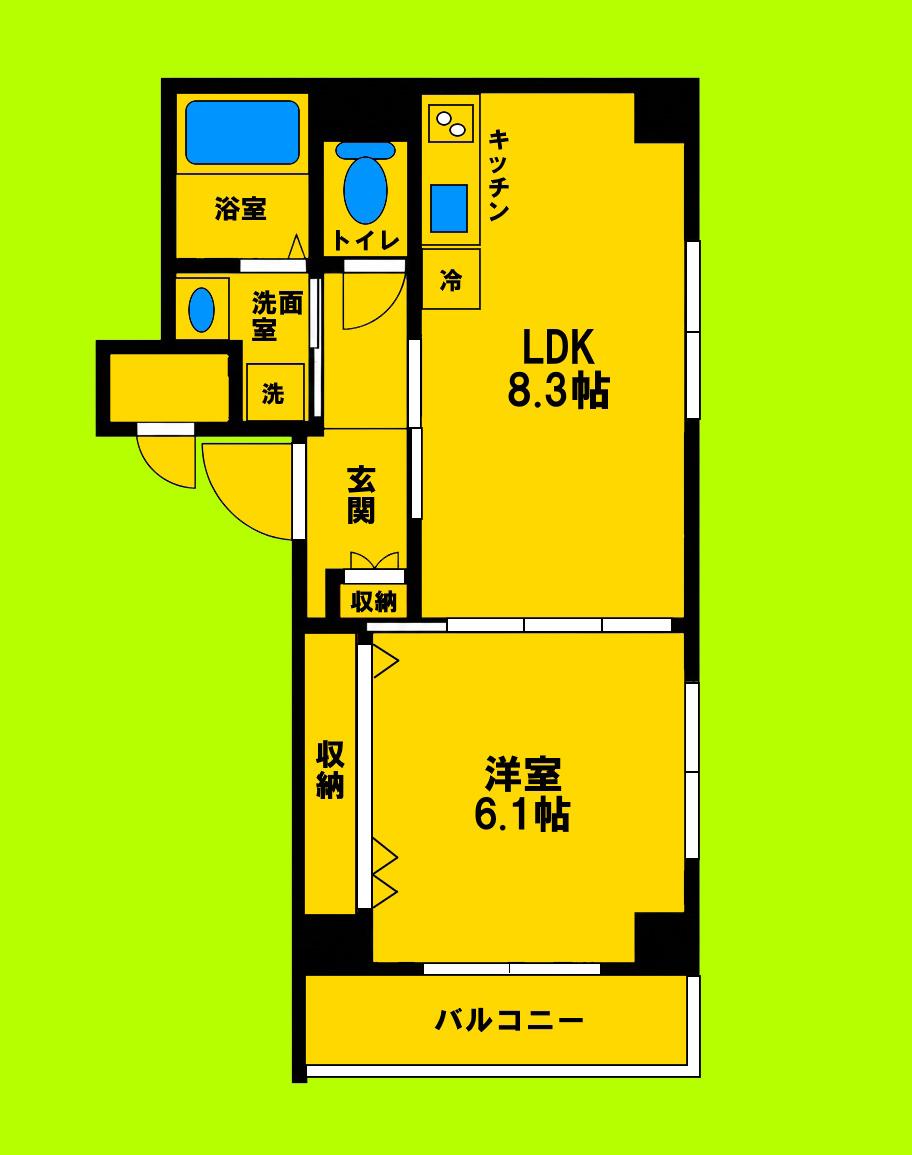 カーサラウローラ(1LDK/3階)の間取り写真