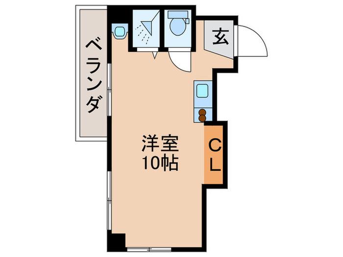 グレースマンション 弐番館(ワンルーム/3階)の間取り写真