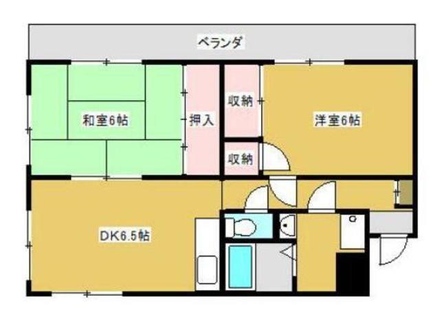 トレランス片柳(2DK/3階)の間取り写真