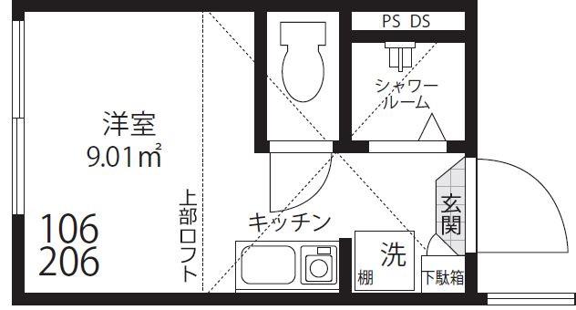 LUXST(ワンルーム/2階)の間取り写真