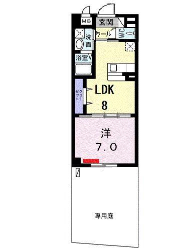 TN・アルカンシェル(1LDK/1階)の間取り写真