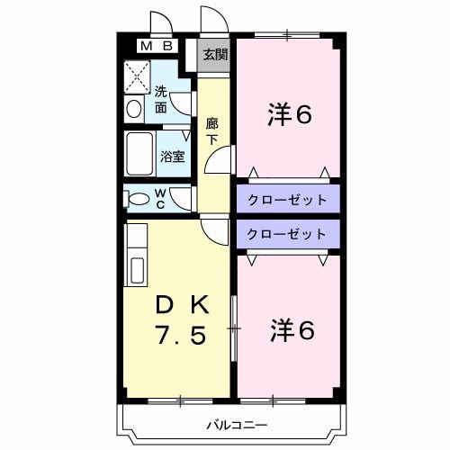 リッチモンド(2DK/3階)の間取り写真