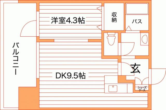 GRAND ETERNA岡山III(1LDK/4階)の間取り写真
