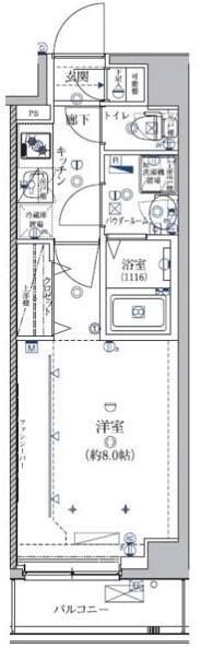 クレイシア菊川(1K/5階)の間取り写真