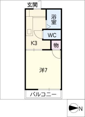 ソフィア山王(1K/2階)の間取り写真