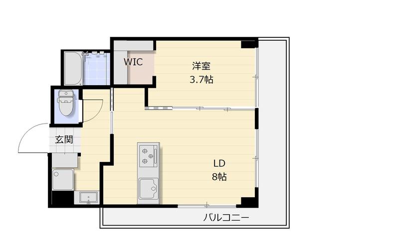MT.CROWN名駅南(1LDK/7階)の間取り写真