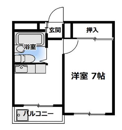 ジュリアハイツ(1DK/2階)の間取り写真