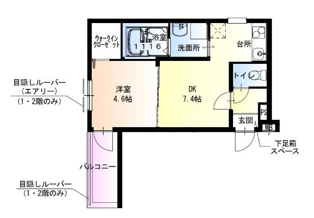 フジパレス大日I番館(1DK/1階)の間取り写真