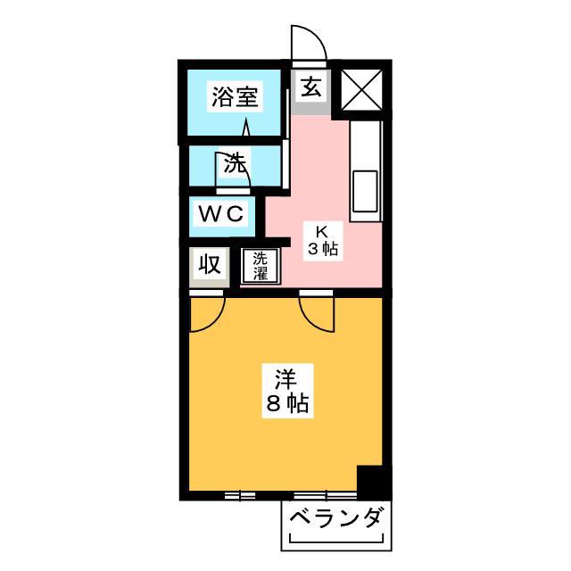 朝日プラザ静岡古庄(1K/3階)の間取り写真