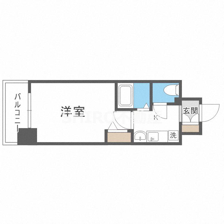 エスリード同心第5(1K/4階)の間取り写真
