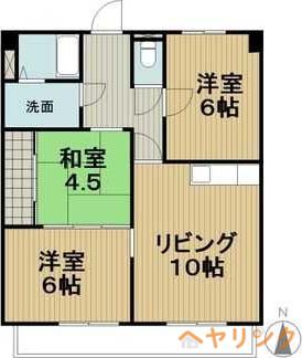 アクセスヒル(3LDK/3階)の間取り写真