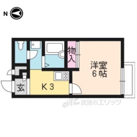 レオパレス七本松(1K/1階)の間取り写真