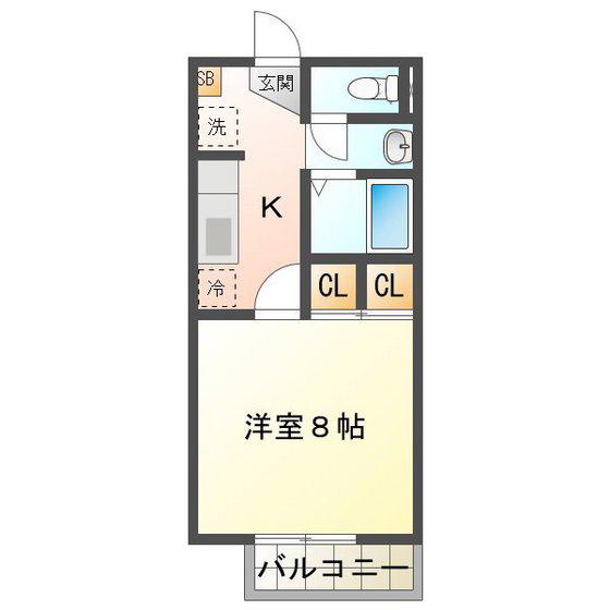 NEU HAUS(1K/2階)の間取り写真