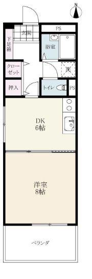 パークサイド松島II(1DK/4階)の間取り写真