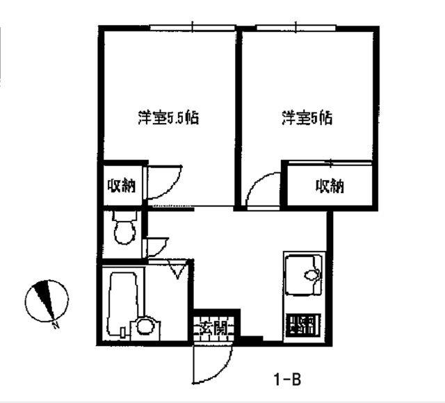 ベルージュK-3(2K/1階)の間取り写真