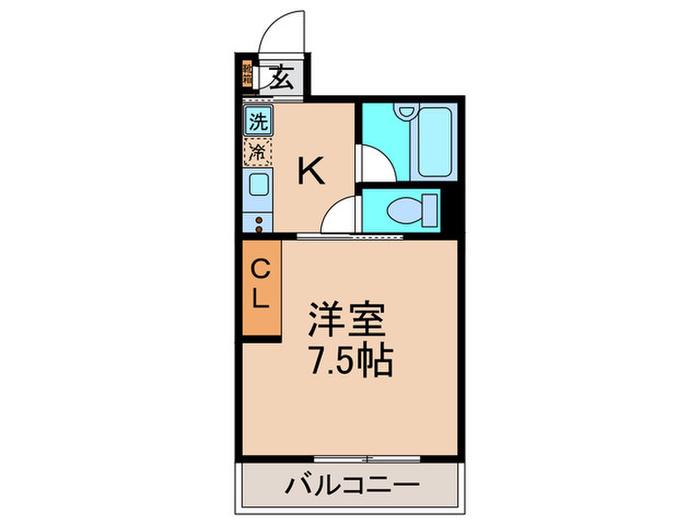 幸伸市川マンション(1K/4階)の間取り写真