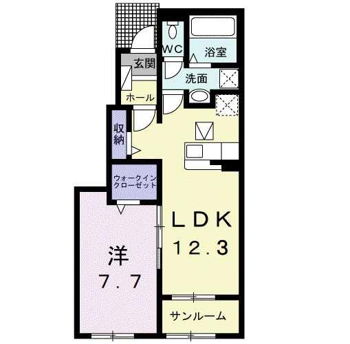 八街市八街に 2025年築 1LDK(1LDK/1階)の間取り写真