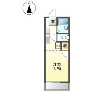 アネックスB(ワンルーム/1階)の間取り写真