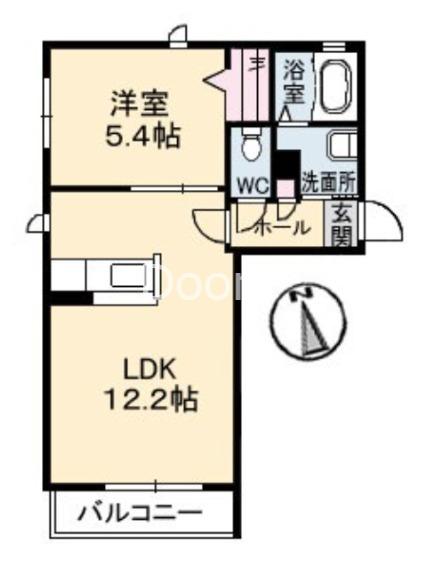 シンフォニア(1LDK/2階)の間取り写真
