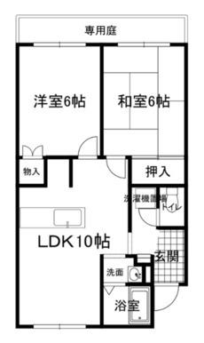 コーポ高野口(2LDK/2階)の間取り写真