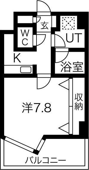 DOLCE VITA I(1K/6階)の間取り写真