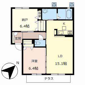 シャーメゾン昭栄(1SLDK/1階)の間取り写真