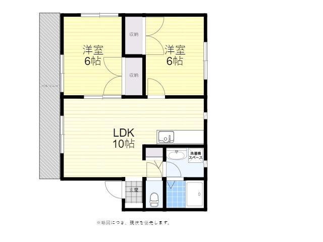 KSコーポ(2LDK/2階)の間取り写真