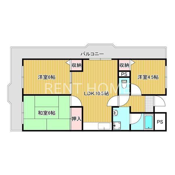 エントピア中本(3LDK/2階)の間取り写真
