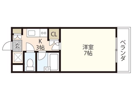 エクセルタナカ(1K/3階)の間取り写真