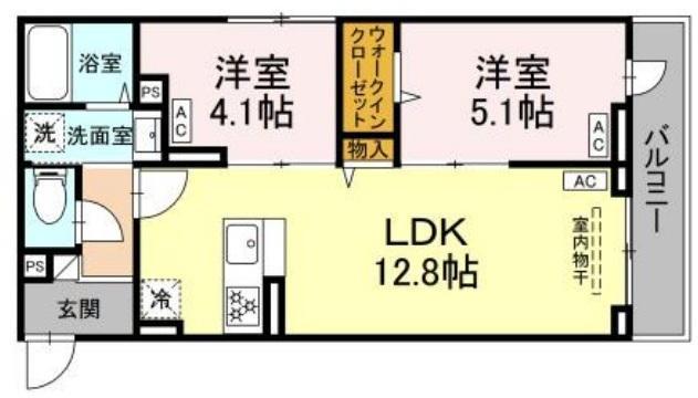 GRANADE石神井台(2LDK/2階)の間取り写真