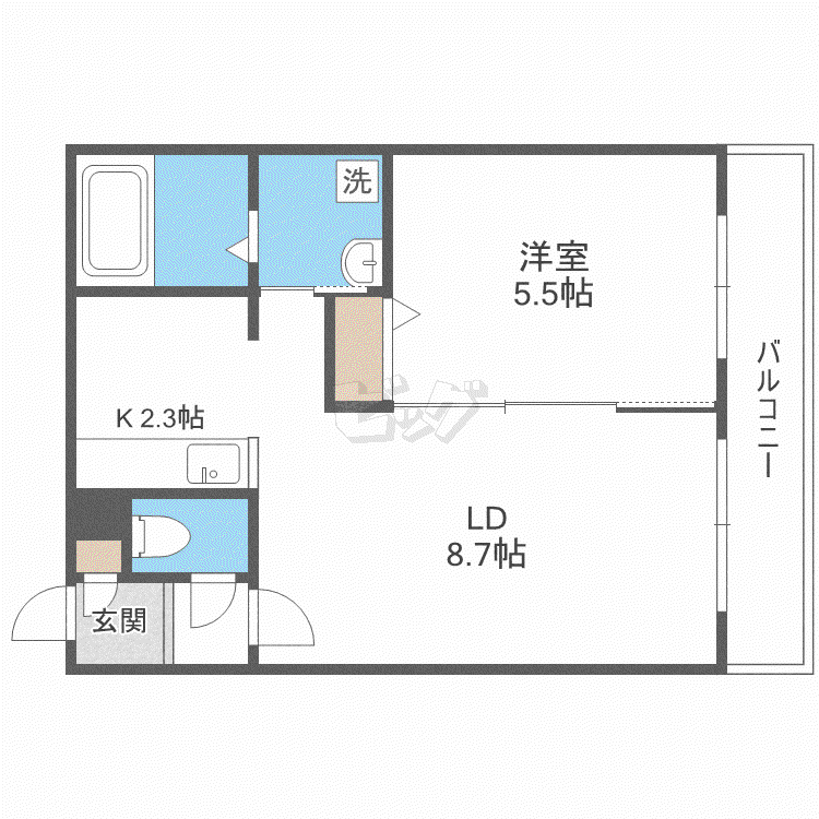 BILLS 桔梗KIKYO(1LDK/3階)の間取り写真