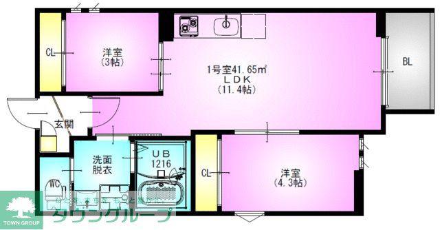 REGALEST新丸子(2LDK/2階)の間取り写真
