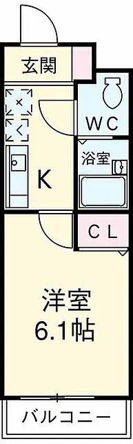 LINX NARIMASU(1K/1階)の間取り写真