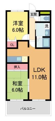 プリメゾン栄美寿(2LDK/3階)の間取り写真