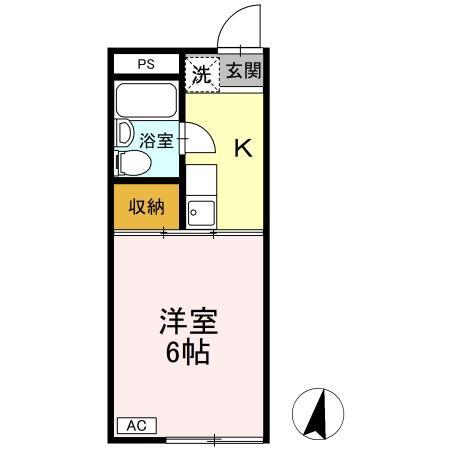 ヴェナスハイム(1K/1階)の間取り写真