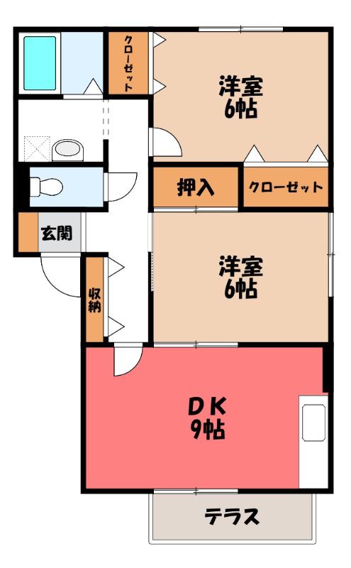 サンフラワーC(2DK/1階)の間取り写真