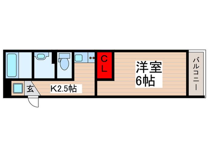 サザンレジデンス五反野(1K/1階)の間取り写真